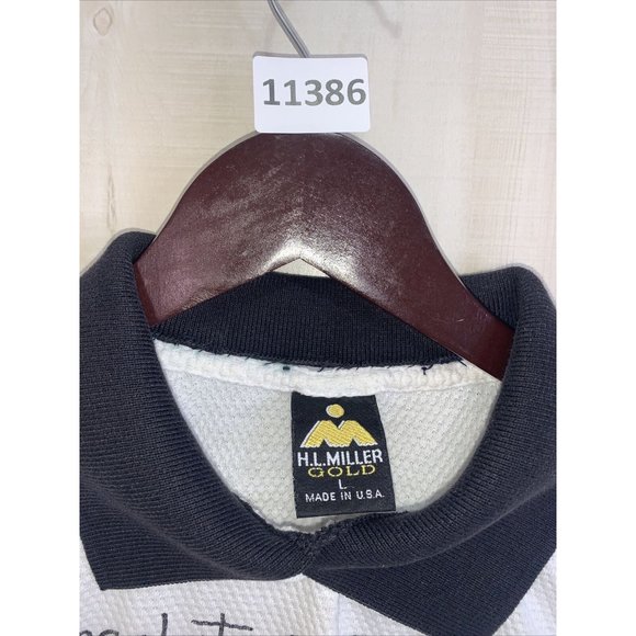 Vintage 1993 HL Miller Gold Womens Funny Cat Graphic Waffle Knit T Shirt Large- - Picture 4 of 9